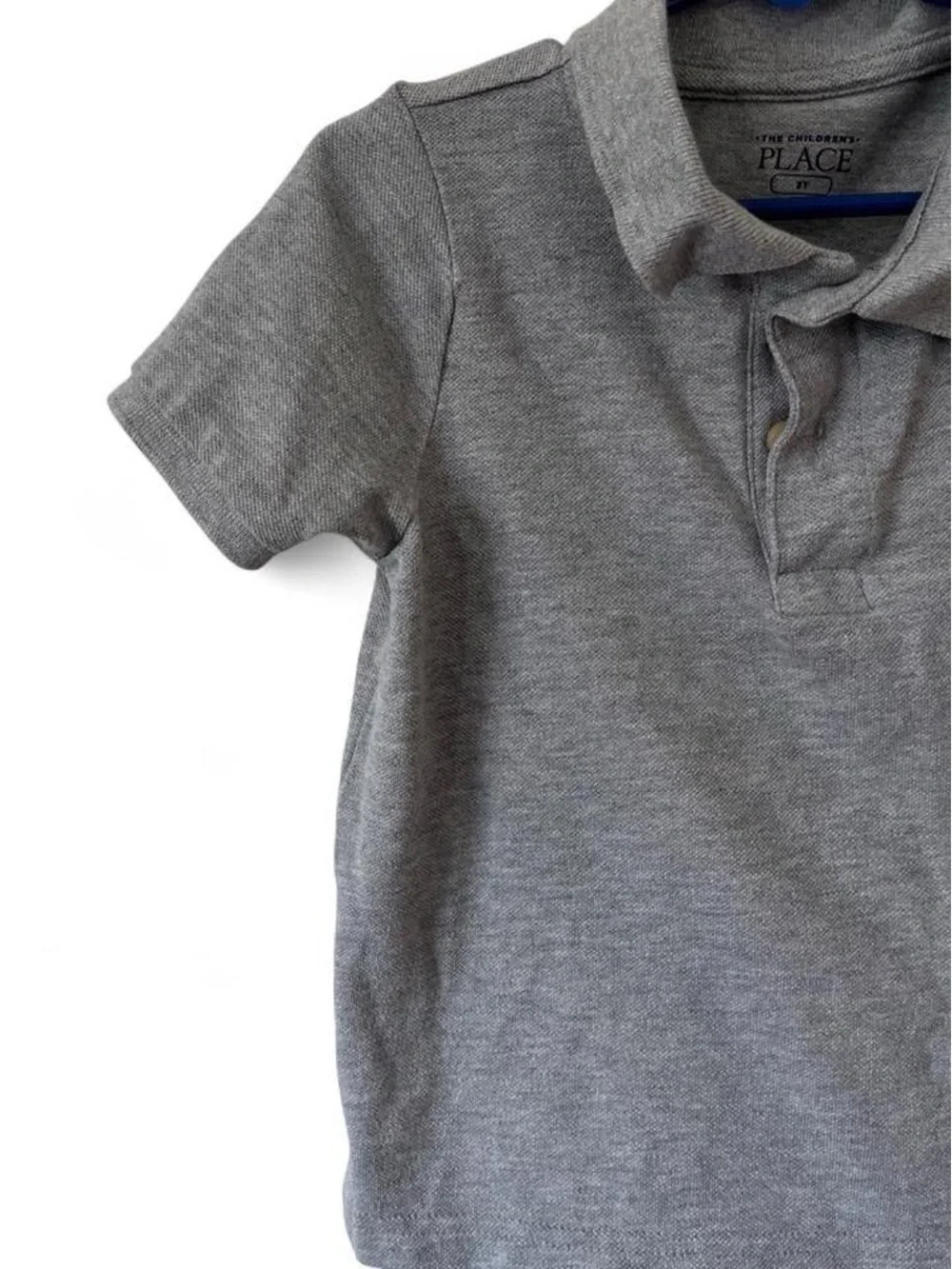 Toddler 3T 100% Cotton Short Sleeve Polo Collared Light Gray Children’s Place